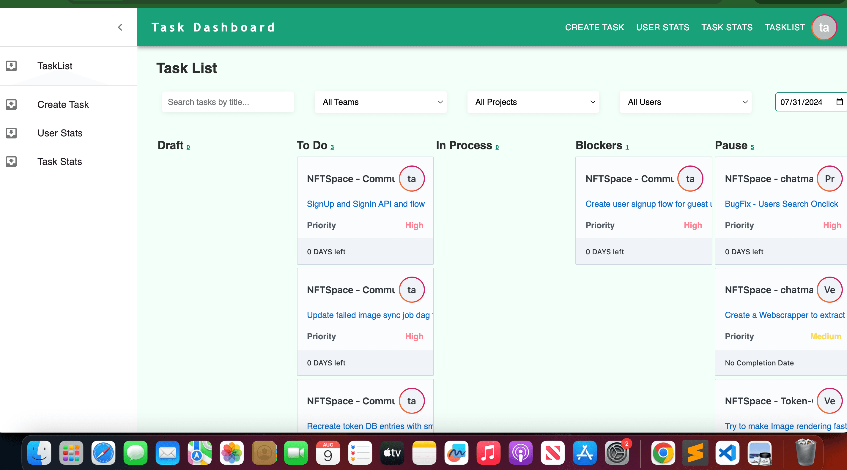 Proprietary Task Manager: A Jira-Like Solution with React, Node.js, and MongoDB